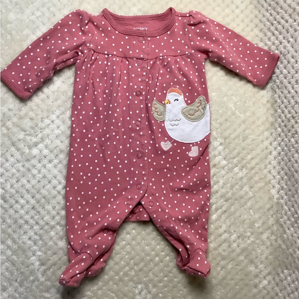 Carters Footed Sleeper With Chicken Embellishment 3 Months 3M